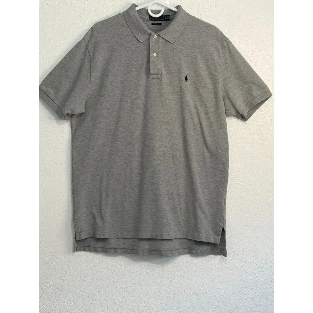 Polo Ralph Lauren Gray Classic Fit Polo Shirt XL Cotton Short Sleeve Men